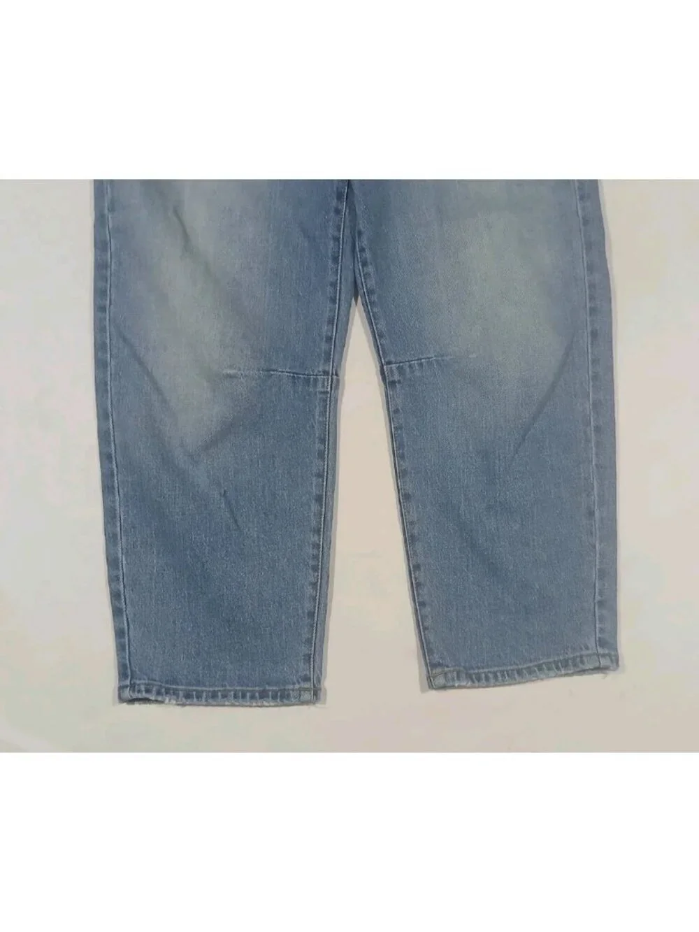 Evereve Barrel Jeans Size 28 Light Wash Ankle Utility Boho Preppy Cotton